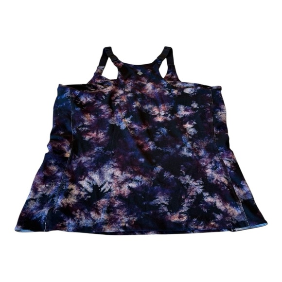 RISE Dynamic Racer Back Compression Cami Workout Top NEW Size 1X Black Purple - Picture 2 of 16